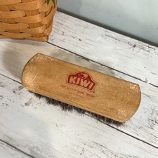 Vintage Kiwi Horsehair Shoe Brush   Rustic Wood Ephemera Holder