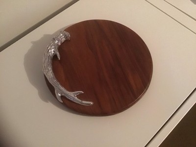 NEW Beatriz Ball 10  Western Single Antler Cutting Serving Board Tray Wood