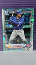 MIGUEL AMAYA 2021 Bowman Chrome Prospect Sapphire AQUA  #BCP-192 Cubs SP 07/99