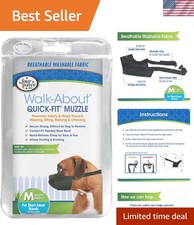 Adjustable Black Dog Muzzle for Medium Breeds - Washable Breathable Design