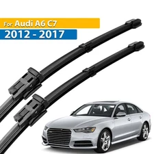 2Pcs Front Windshield Flat Wiper Blades Set For Audi A6 C7 2012 - 2017 26"+21"
