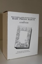 1999 Godinger Silverplated Satin Finish Baby Photo Album Holds 100 4x6 Photos