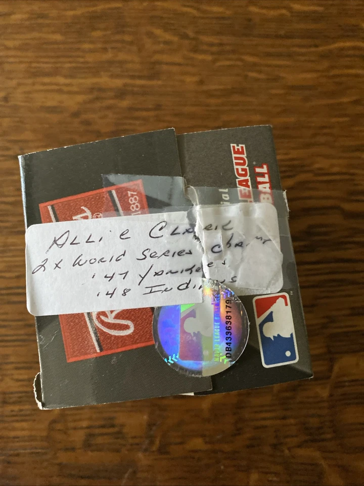 ALLIE CLARK 1947 Yankees 1948 Indians World Series winner MLB signed Baseball - Image 2 of 4