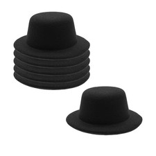 6 pcs 3.35" W Black Mini Formal Hats Miniature Hats for DIY Crafts Hair Acces...