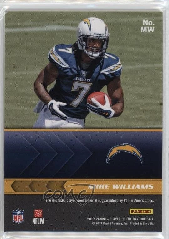 2017 Panini Player of the Day Jersey Mike Williams #MW Rookie RC - Image 2 of 2