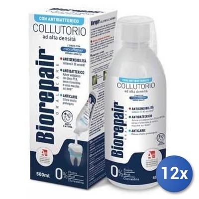 12x Biorepair Mundspülung 3In1 Für Empfindliches Zahnfleisch 500 Ml