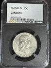 1959-D Franklin Half Dollar 50C Certified Genuine by NGC, XF Details