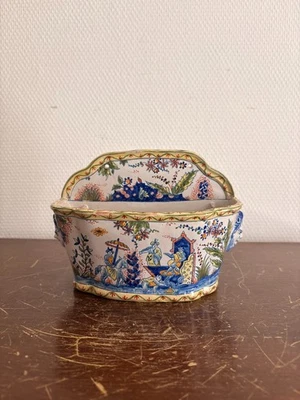 Ancien Jardinière Faïence XIXème Style Sèvres Moustiers Macarons - Photo 1/4