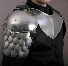 Medieval Knight Steel Pair Of Pauldrons Armor Shoulder With Gorget | Larp Warrio