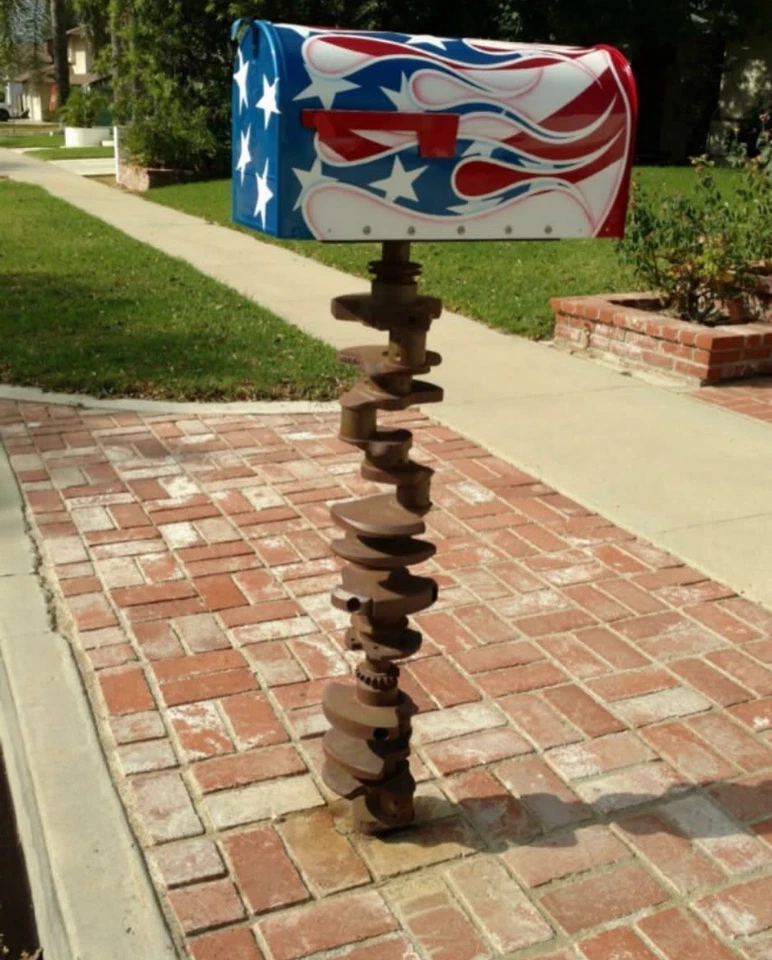 Custom painted Hot Rod Flame American Flag Mailbox - Image 4 of 4