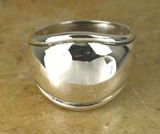 WIDE n THICK STERLING SILVER HIGH POLISH DOME RING size 10 style r0576