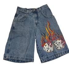 Vintage JNCO JEANS Flaming Dice Mens Jeans 30 YKK Rare Streetwear