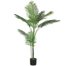 HOMCOM Pianta Artificiale di Palma Areca Alta 150 cm per Interni con Vaso Verde
