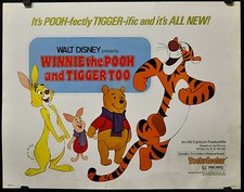 WINNIE THE POOH And TIGGER TOO 1974 ORIGINAL 22X28 MOVIE POSTER SEBASTIAN CABOT