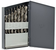 15pc Drill Set, 1/16" to 1/2" x 32nd's. Jobber Length, High Speed Steel,