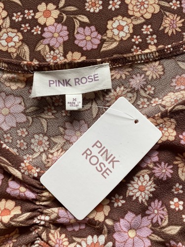 New - Short Brown Floral Dress by Pink Rose Size Medium - NWT - Picture 5 of 8