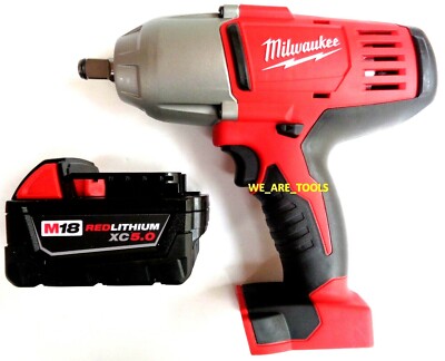 New Milwaukee M18 2663-20 Cordless 1/2'' Impact Wrench, 1) 48-11-1850 5.0 Battery
