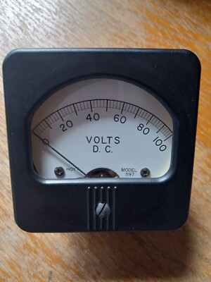 NOS Hoyt Model 597 Panel Meter 0-100VDC, 3'', NIB, Ham Class E Transmitters