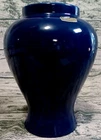 Vintage Cobalt Blue Haegar Art Deco Vase  Bottom Tag # 4090  9 inch tall