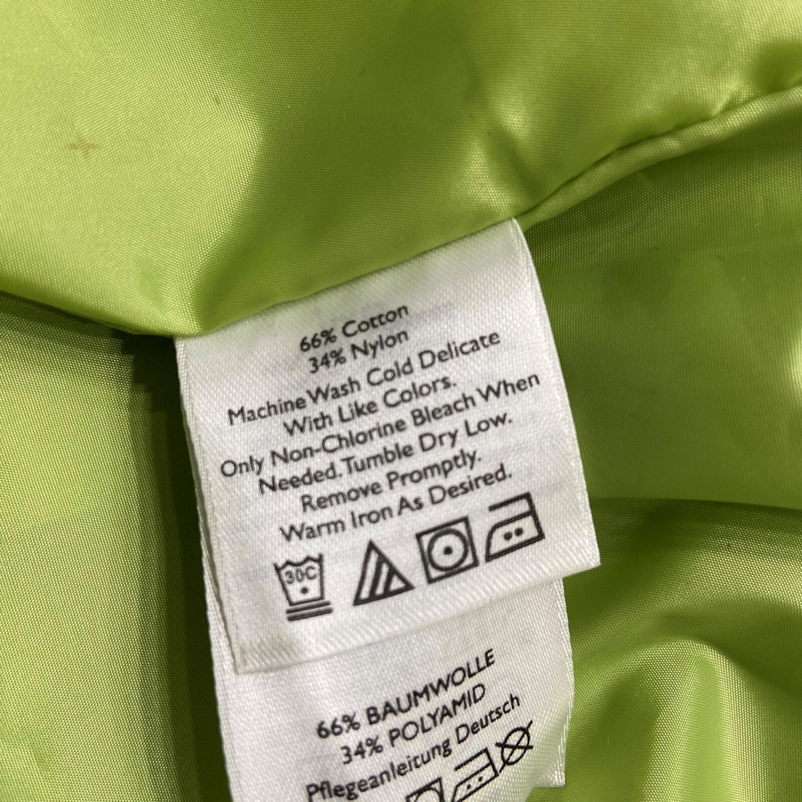 EDDIE BAUER Button Down Collared Lined Green Over… - image 9