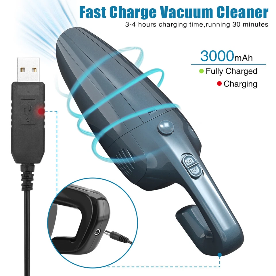 9000Pa Staubsauger Starker Saugkraft Kabellos Handstaubsauger Für Auto Büro Haus - Bild 4 von 4