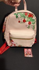 Strawberry Shortcake Pink Mini 10" Backpack Faux Leather  Enamel Pin
