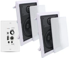 Herdio 5.25" Bluetooth Ceiling Speakers+USB Mic Wall Bluetooth Amplifier Control