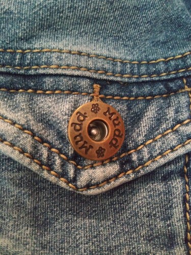Mudd Blue Jean Jacket Girls Size 12 Knit Sleeves 4-pocket Front - Picture 5 of 9