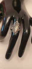 Mexico Abalone Filigree Ring Sz 8.75" R 1