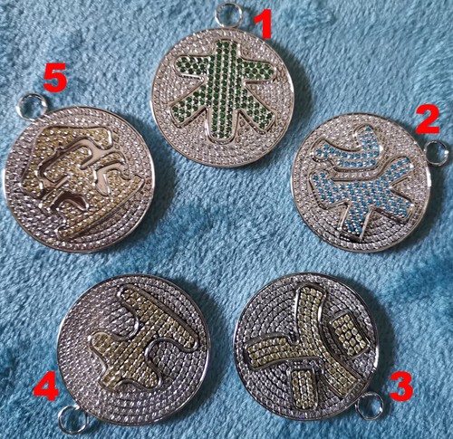 Factory Directly Stainless Steel FULL Inlay Color Zircons Round Necklace Pendant - Picture 2 of 12