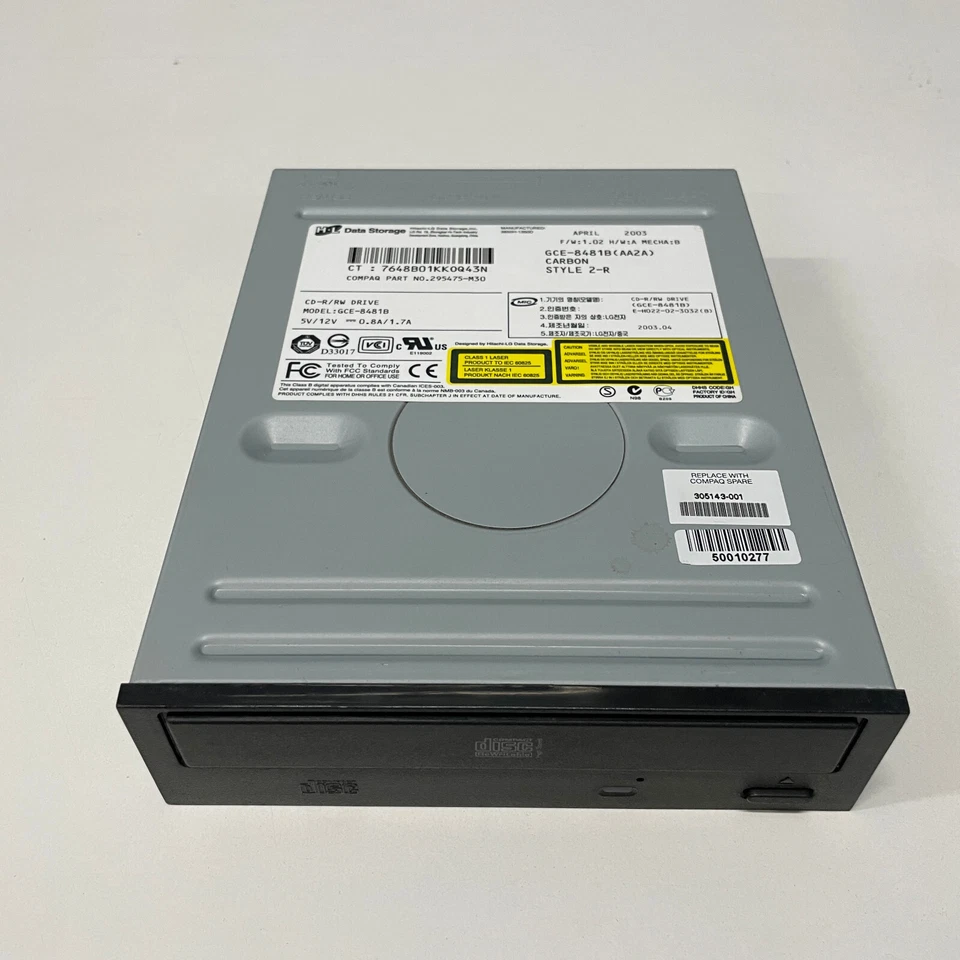 Hitachi LG GCE-8481B CD-R/RW IDE Desktop Optical Disk Drive Burner 295475-M30 - Image 4 of 4