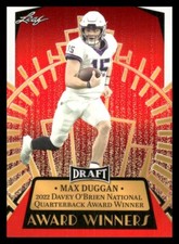 2023 Leaf Draft Red Award Winners Max Duggan Rc #15