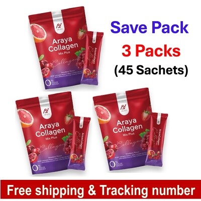 3X ARAYA Collagen Mix Plus Collagen Healthy Skin Strawberry Collagen peptide