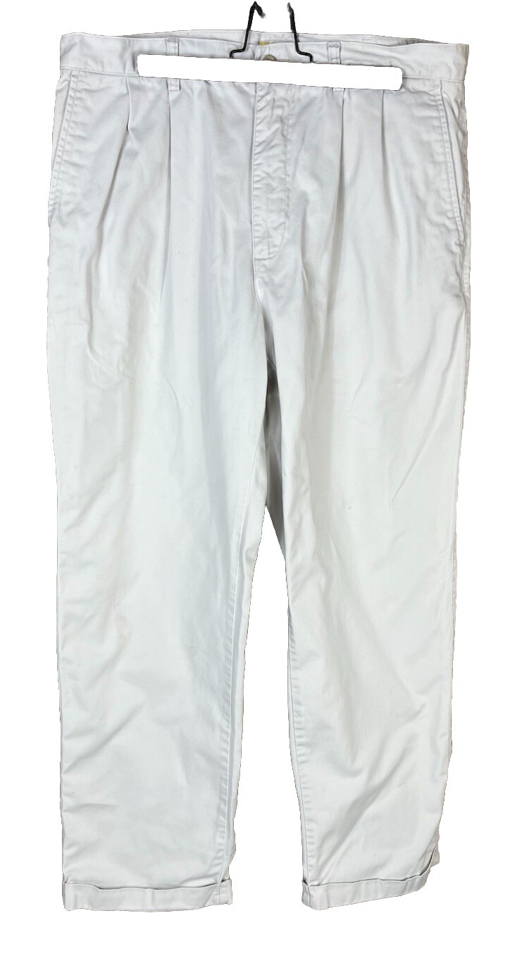 Duck Head 34”x30” Classic Pleat Front Pants Men Khaki Beige Cuffed Hem Pockets