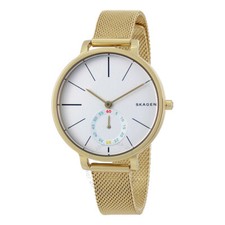 SKAGEN HAGEN QUARTZ SKW2436 WHITE DIAL STAINLESS STEEL STRAP 38MM WOMENS WATCH