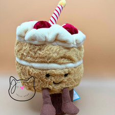 AUTHENTIC Jellycat AMUSEABLES BIRTHDAY CAKE New NWT Strawberry Soft Plush Candle