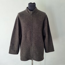 Oska Boiled Wool Jacket Size 6 Oversized Grey Full Zip Lagenlook Rare