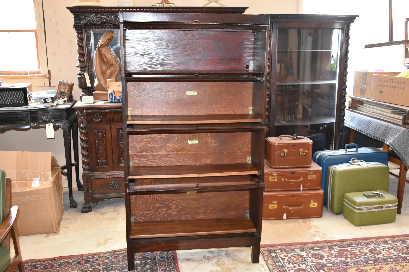 Antique Lundstrom Barrister Lawyer's Bookcase Leaded Glass, 4 Stack eBay