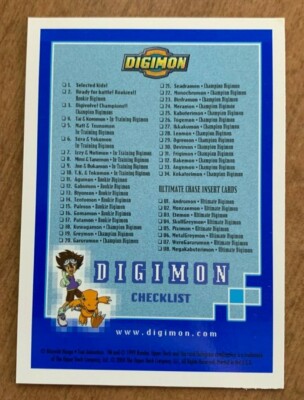 Digimon Trading Card Animated Series 1 Digimon Checklist Digimon Trading Card Animated Series 1 Digimon Checklist