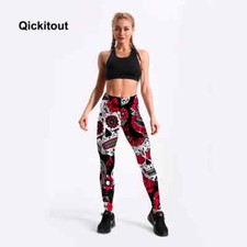  LEGGINGS SUMMER 3D PRINT  HOLIDAY GIFT SPORT PARTY WORK UK SIZE 6-8 HOLIDAY NEW