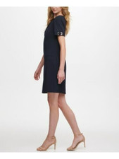 New TOMMY HILFIGER Navy Short Sleeve Above The Knee Evening A-Line Dress - 6