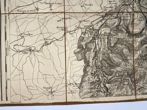 GIVET ARDENNES FRANCE 19E SIECLE CARTE ANCIENNE DETAILLEE ENTOILEE - Picture 3 of 9