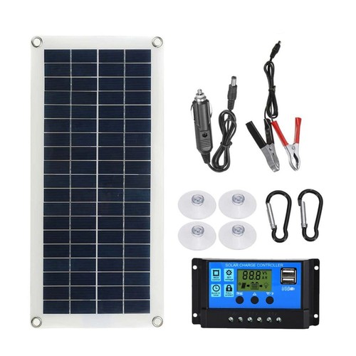 20W 12V Solarpanel Solarmodul 40A Ladegerät USB Kit Für Wohnwagen Camping Boot - Bild 9 von 14
