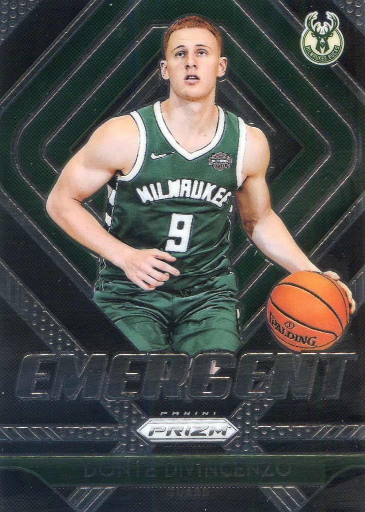 2018-19 PANINI PRIZM ROOKIE RC EMERGENT DONTE DiVINCENZO BUCKS NO. 17