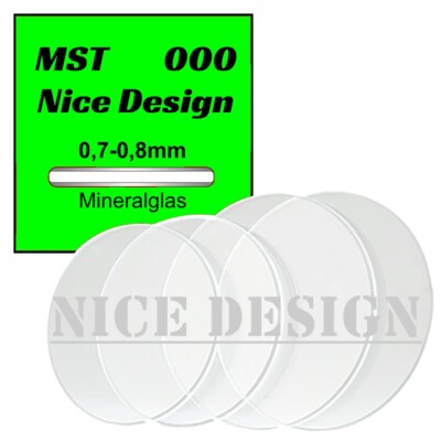 MST Mineralglas (Nice Design) für Armbanduhren Ø 15,0-32,0mm / 0,7-0,8mm Stärke