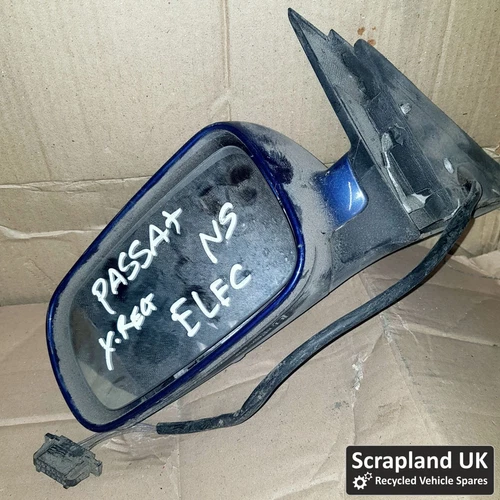 VW PASSAT B5 B5.5 1997-2005 Blue Passenger Side Electric Wing Mirror E1020479