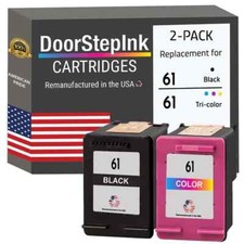 DoorStepInk Compatible Ink Cartridge For HP 61 Black and Color In USA Ink