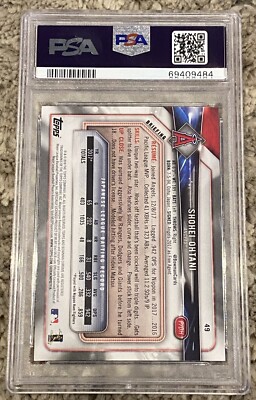 【大谷翔平 RC PSA10】2018 Bowman Shohei Ohtani Shohei Ohtani 2018 Bowman Rookie Card #49 PSA 10 Gem Mint