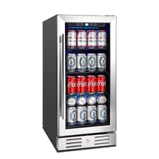 Kalamera 2.8 Cu.Ft 15” Built-In 96 Can Beverage Cooler With Dual Pane Glass Door