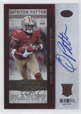 2013 Contenders Short Print Rookies Playoff Ticket 92/99 Quinton Patton Auto 2p4
